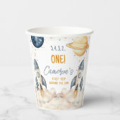 宇宙ファーストのまわりにトリップザサンバースデーパーティー 紙コップ (正面)