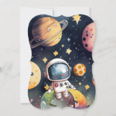 宇宙ファーストのまわりにトリップザサンファースト誕生日 招待状 (裏面)