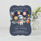 宇宙ファーストのまわりにトリップザサンファースト誕生日 招待状 (スタンド正面)