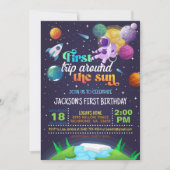 宇宙ファーストのまわりにトリップザサン誕生日 招待状 (正面)