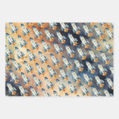 宇宙ファーストトリップのまわりにザサン誕生日ロケット ラッピングペーパーシート (正面2)