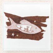 宇宙フェレットガラスコースター ガラスコースター (正面)