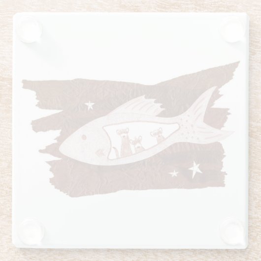 宇宙フェレットガラスコースター ガラスコースター (裏面)