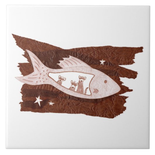 宇宙フェレットスセラミックタイル タイル (正面)