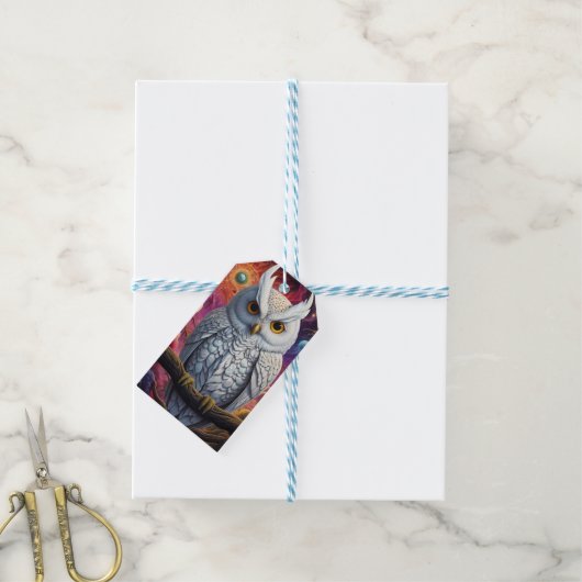 宇宙フクロウ・オブ・ウィズダム ギフトタグ (より糸つき)