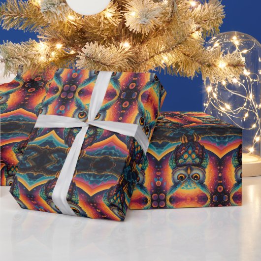 宇宙フクロウ・オブ・ウィズダム ラッピングペーパー (クリスマス)