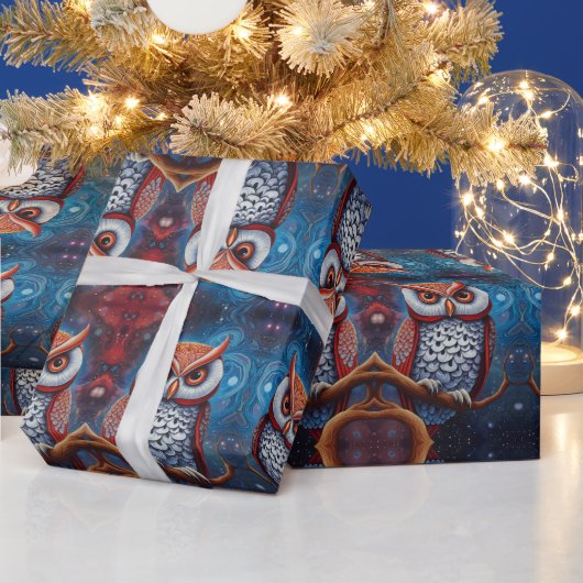 宇宙フクロウ・オブ・ウィズダム ラッピングペーパー (クリスマス)