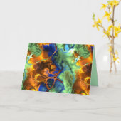 宇宙フラクタルグリーティングカード カード (黄色い花)