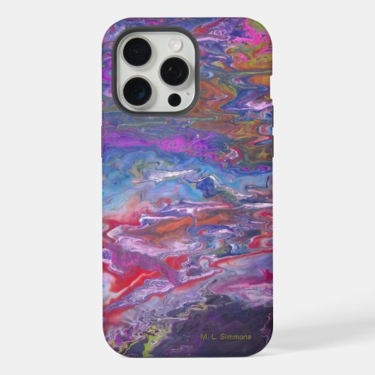 宇宙フロー絵を描アートから表示 iPhoneケース (裏面)