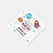 宇宙ブラストオフ1歳の誕生日 スタンダードカクテルナプキン (角)