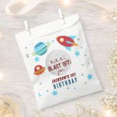 宇宙ブラストオフ1歳の誕生日 フェイバーバッグ (クリップ留めされた状態)