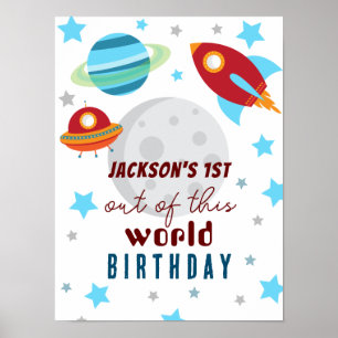 宇宙ブラストオフ1歳の誕生日 ポスター