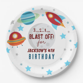 宇宙ブラストオフ 4歳の誕生日 ペーパープレート