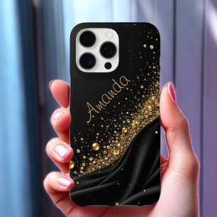 宇宙ブラックグリッター殻 iPhone 16 PRO MAXケース