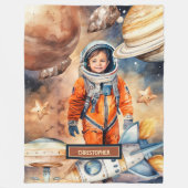 宇宙ブランケットパーソナライズされたギフトヤングボーイ フリースブランケット (正面)