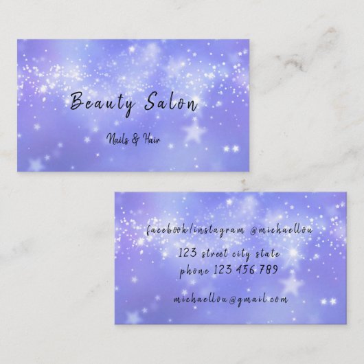 宇宙ブルー宇宙星名刺 名刺 (正面/裏面)