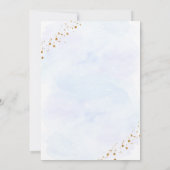 宇宙ブルー金ゴールドアウトオブザワールド誕生日 招待状 (裏面)