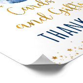 宇宙ブルー金ゴールドカード&ギフト誕生日標識 ポスター (角)