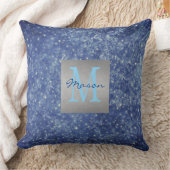 宇宙ブルー&ホワイトスターズ装飾用クッション クッション (ブランケット)