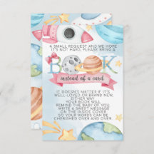 宇宙プラネットピンクガールブックリクエストカードベビー