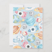 宇宙プラネットベビーシャワー招待状ピンクガール 招待状 (裏面)