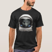 宇宙ヘルメット宇宙飛行士ネコ Tシャツ (正面)