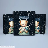 宇宙ベア誕生日抱き枕 ミディアムペーパーバッグ