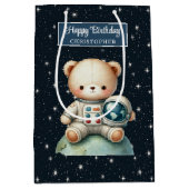 宇宙ベア誕生日抱き枕 ミディアムペーパーバッグ (正面)