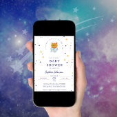 宇宙ベイビーシャワーかわいい猫コズミックかわいこちゃん 招待状