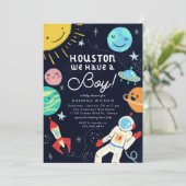 宇宙ベイビーシャワーハouston 男子がやってくる！ 招待状 (スタンド正面)