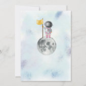 宇宙ベイビーシャワー少女宇宙飛行士ロケットスターパーティー 招待状 (裏面)