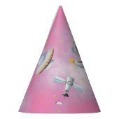 宇宙ベビーガール宇宙飛行士ロケットufoスター誕生日 パーティーハット (左)