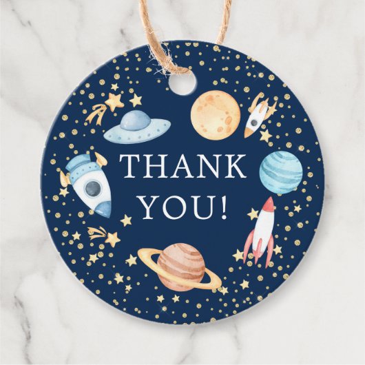 宇宙ベビーシャワーお願いギフトラベル フェイバータグ (正面)