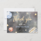 宇宙ベビーシャワーサンキューカード カード (正面)