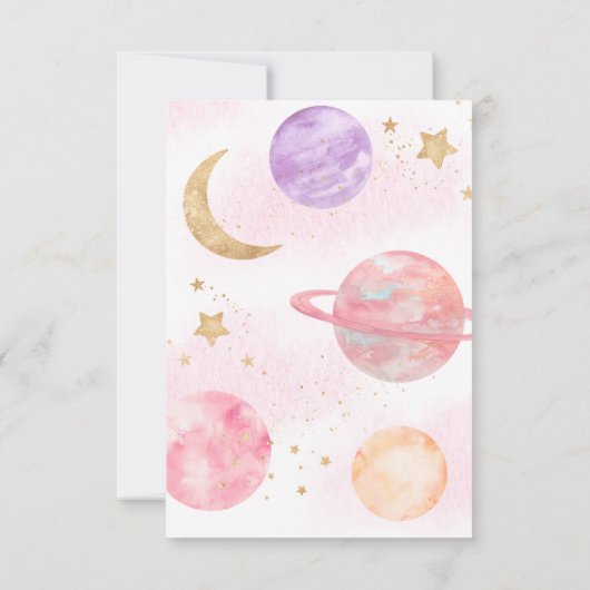 宇宙ベビーシャワーサンキューカード サンキューカード (裏面)