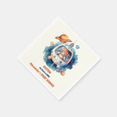 宇宙ベビーシャワーヒューストン男の子がいる スタンダードカクテルナプキン (角)