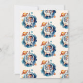 宇宙ベビーシャワーヒューストン男の子がいる 招待状 (裏面)