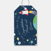 宇宙ベビーシャワーボトルロケット宇宙船 ギフトタグ (正面)