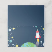 宇宙ベビーシャワーボトルロケット宇宙船 プレイスカード (外部開封)