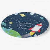 宇宙ベビーシャワーボトルロケット宇宙船 ペーパープレート (アングル)