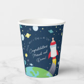 宇宙ベビーシャワーボトルロケット宇宙船 紙コップ (正面)