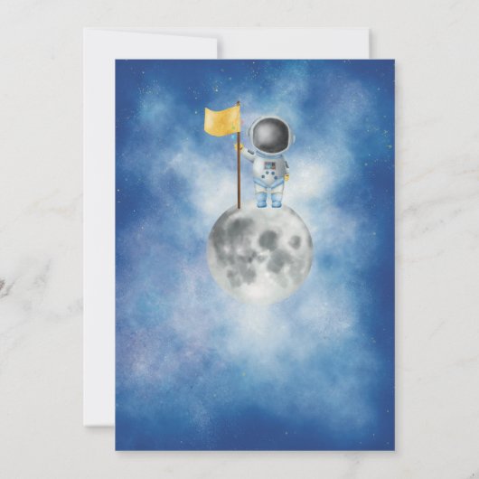 宇宙ベビーシャワー宇宙飛行士ボーキストスターパーティー 招待状 (裏面)