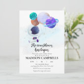 宇宙ベビーシャワー招待状銀河系外空間 招待状 (スタンド正面)