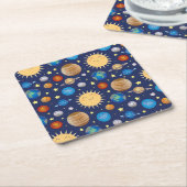 宇宙ベビーシャワー銀河系宇宙スター スクエアペーパーコースター (アングル)