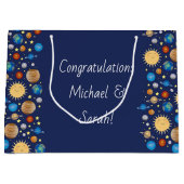 宇宙ベビーシャワー銀河系宇宙スター ラージペーパーバッグ (正面)