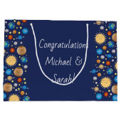 宇宙ベビーシャワー銀河系宇宙スター ラージペーパーバッグ (裏面)