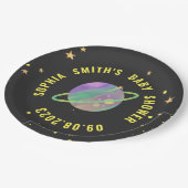 宇宙ベビーシャワー、コズミックかわいこちゃん男女兼用、 ペーパープレート (アングル)