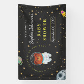 宇宙ベビーシャワー、テディベア、コズミックかわいこちゃん 横断幕 (縦)