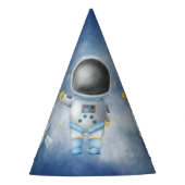 宇宙ベビーボーイロケットufoスター誕生日 パーティーハット (正面)