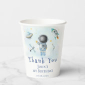 宇宙ベビー宇宙飛行士ボーイのロケット星第1の誕生日 紙コップ (裏面)